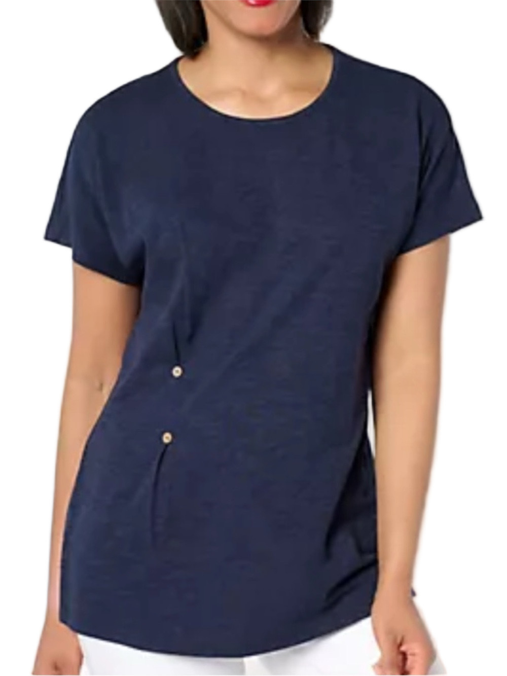 243. WOMENS DENIM + COMPANY LP DETAIL TOP